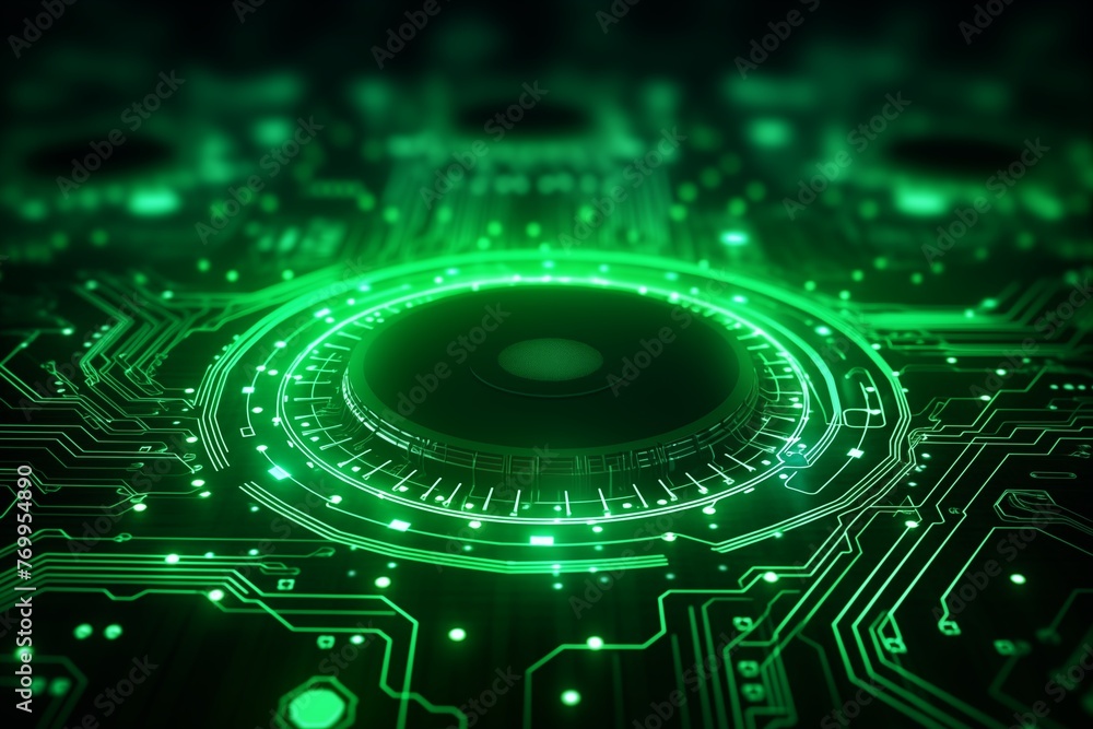 green futuristic circle electronic circuit technology background green futuristic circle electronic circuit technology background