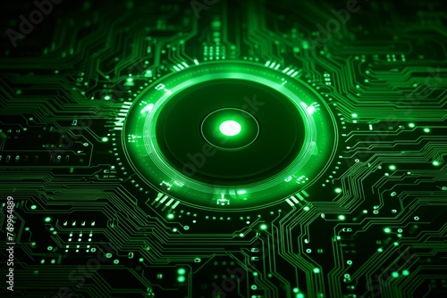 green futuristic electronic circuit technology background