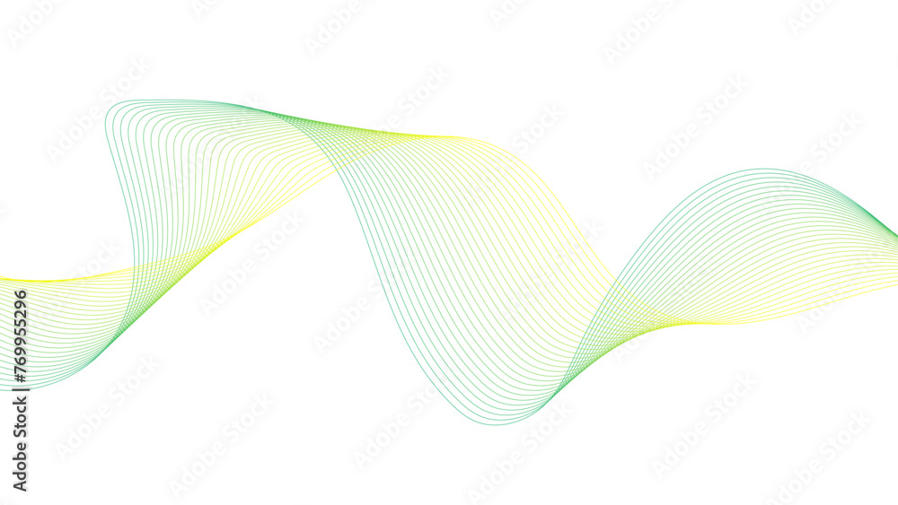 Fototapeta premium Vector abstract colorful flowing wave lines isolated on white background. colorful wave lines on white background for elements in concept business presentation, Brochure, Flyer, Science, Technology. 