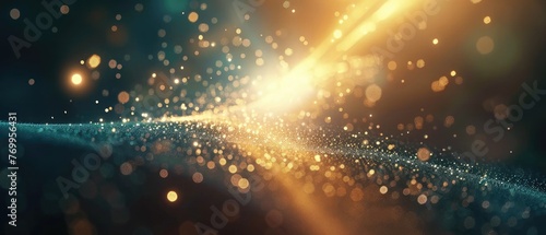 Opening intro Flash light, Lens flare, rotation Particles. 3d rendering