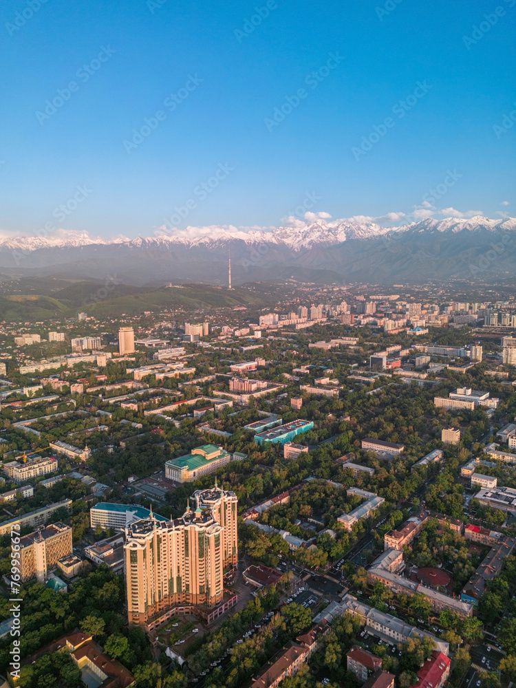 summer city of almaty from above