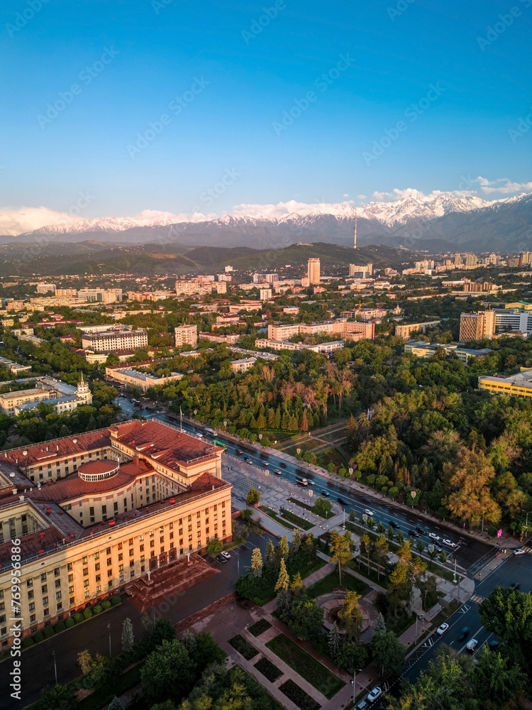 summer city of almaty from above