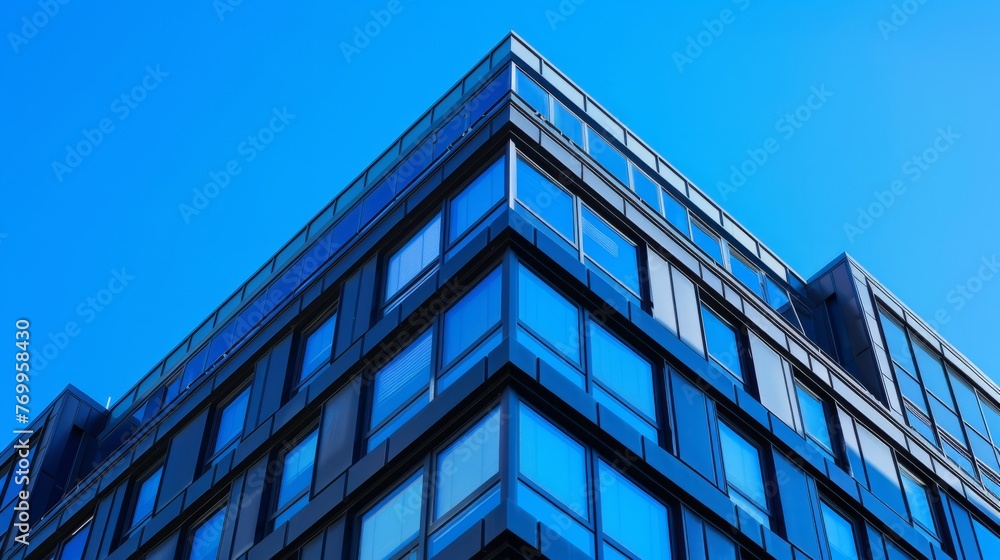 Modern Office Building Against Blue Sky Modern Office Building Against Blue Sky