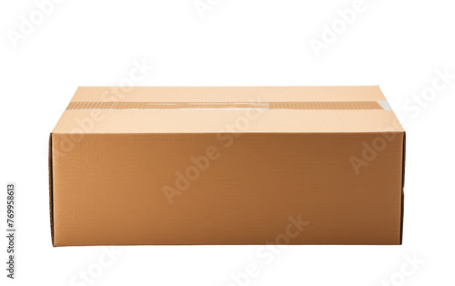A cardboard box takes flight on a journey, set against a pure white background © FMSTUDIO