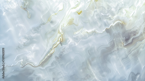 Glass, marble background, texture, water in shades of white and gold with light reflection. Szklane, marmurowe tło, tekstura, woda w odcieniach biało złotych z odbiciem światła. © Malgorzata