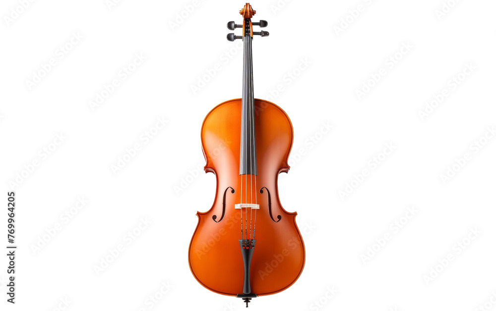 Obraz premium An orange violin elegantly placed on a pristine white background