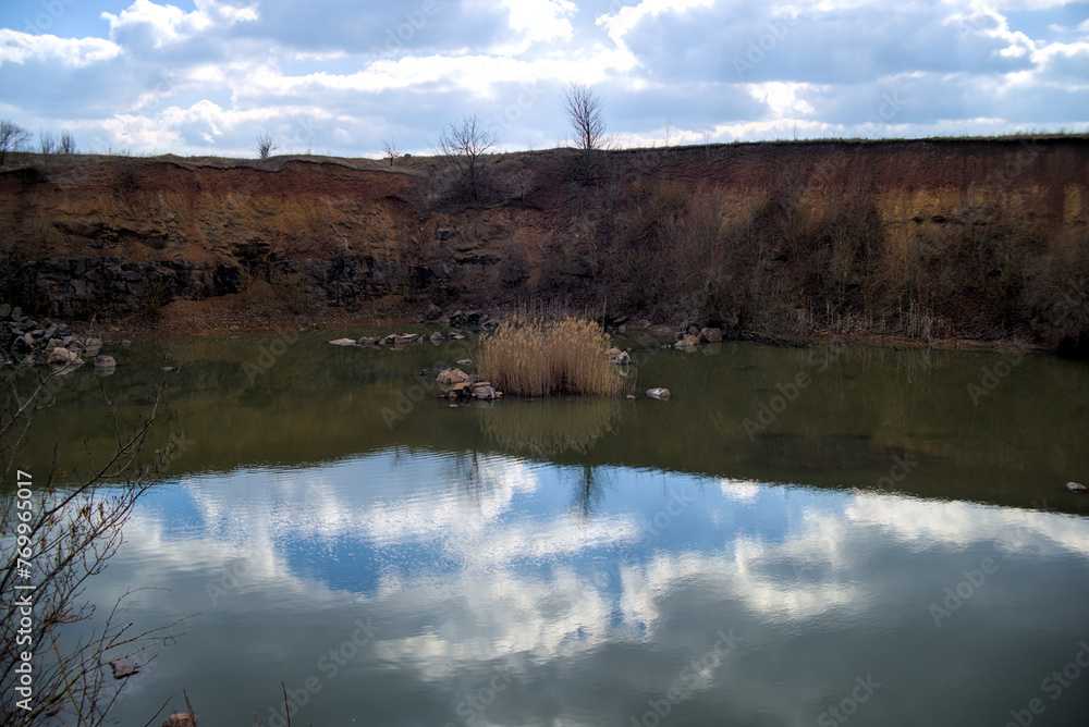 Abandoned quarry filled with water
