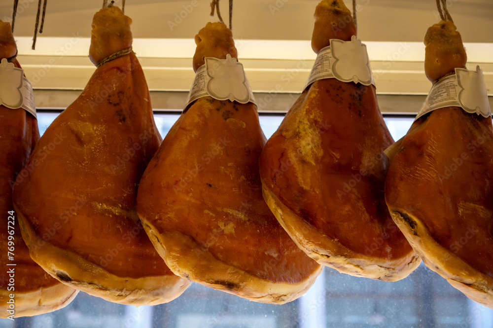 Prosciutto crudo, prosciutto di Parma, uncooked, unsmoked, and dry