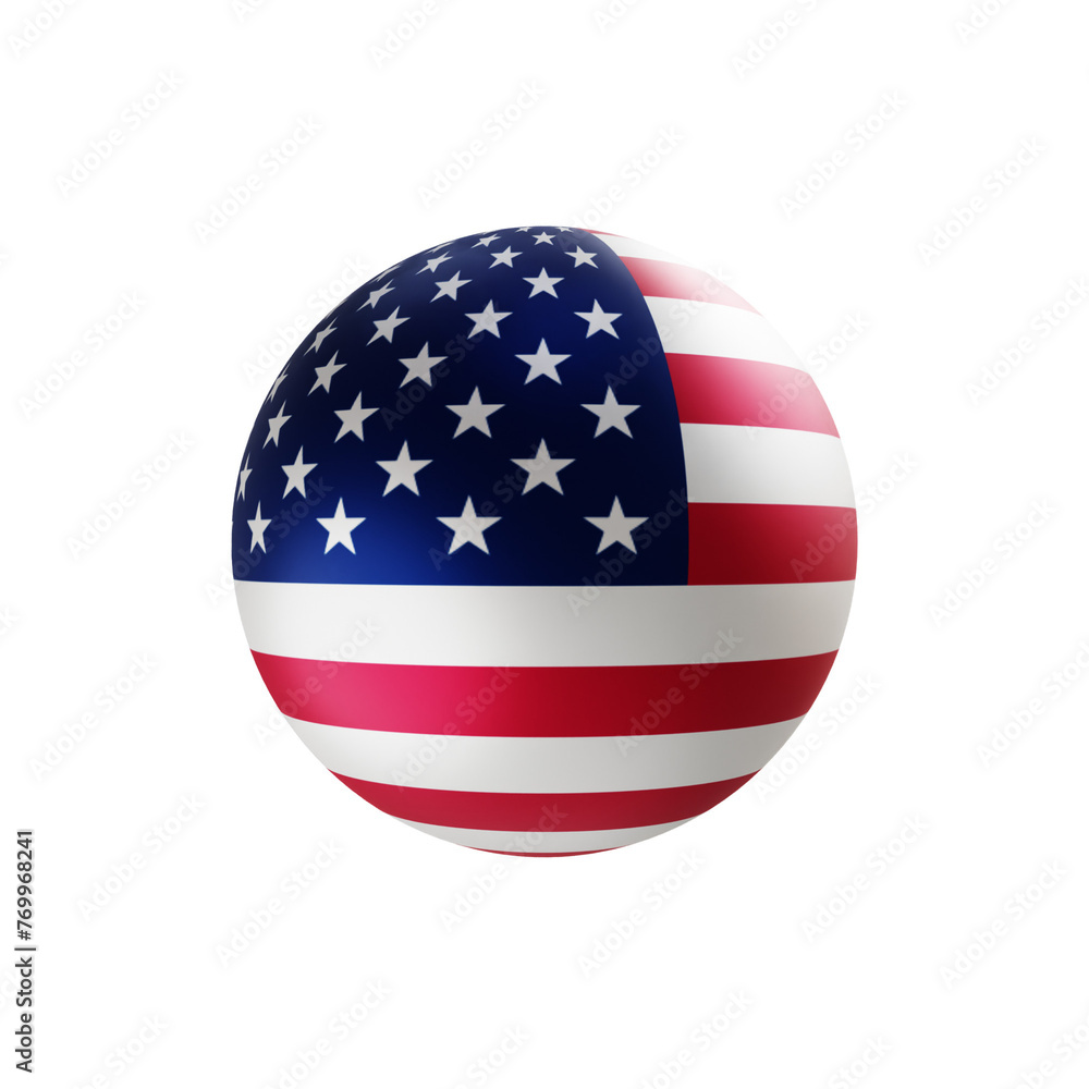 usa flag 3d sphere