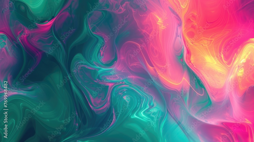 Vivid abstract background in pink and green colors, liquid patterns. Banner with swirl paint. Vivid abstract background in pink and green colors, liquid patterns. Banner with swirl paint.