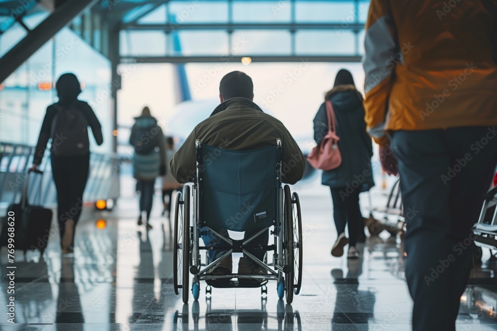person in wheelchair at airport person in wheelchair at airport