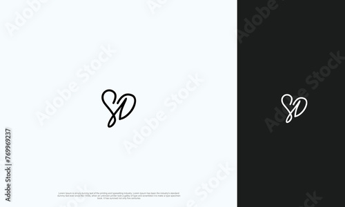 Initial Letter handwritting signature SD Logo monogram typography for business name. Vector logo inspiration
