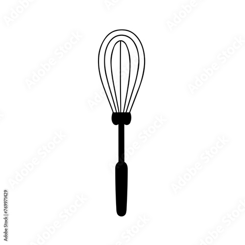 Simple whisk isolated black icon