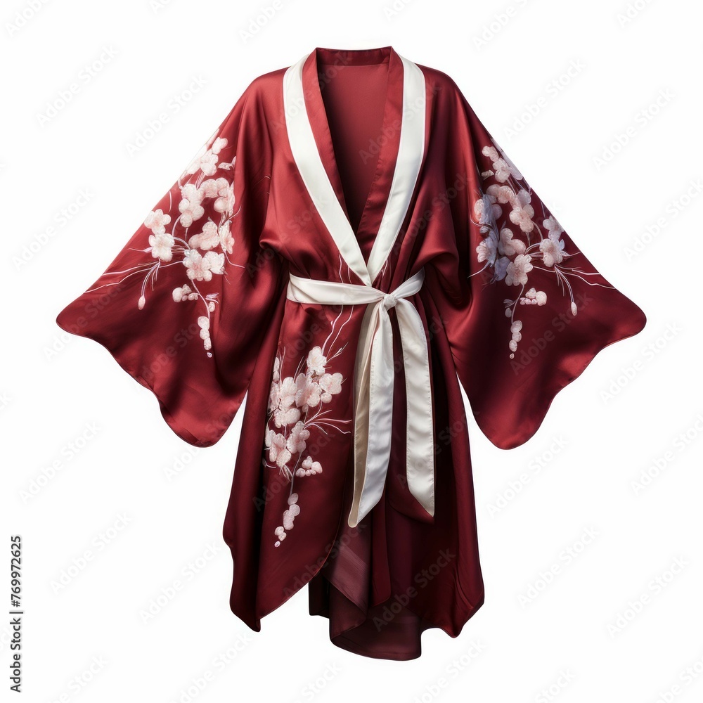 Bordeaux Kimono isolated on white background