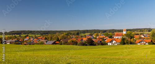 Scenic landscape of Steingaden town in Bavaria, Germany. photo