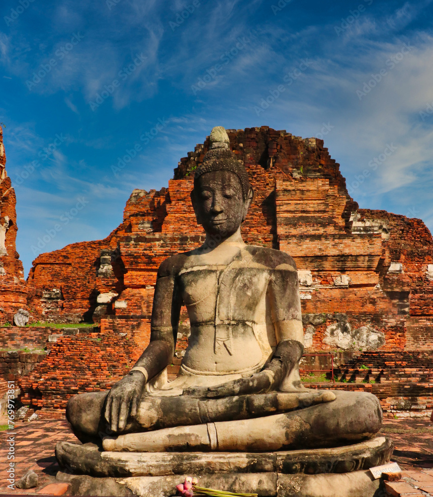 Buddha Statue at Wat Mahathat, Ayutthaya, Thailand Buddha Statue at Wat Mahathat, Ayutthaya, Thailand