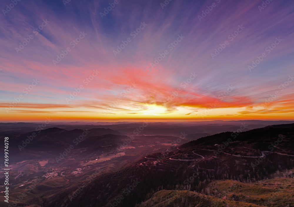 sunset in the mountains