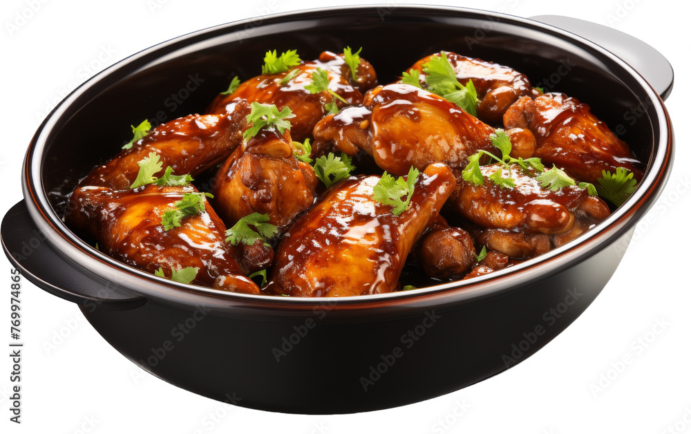 A close-up view of a bowl filled with delicious meat and other ingredients, ready to be savored