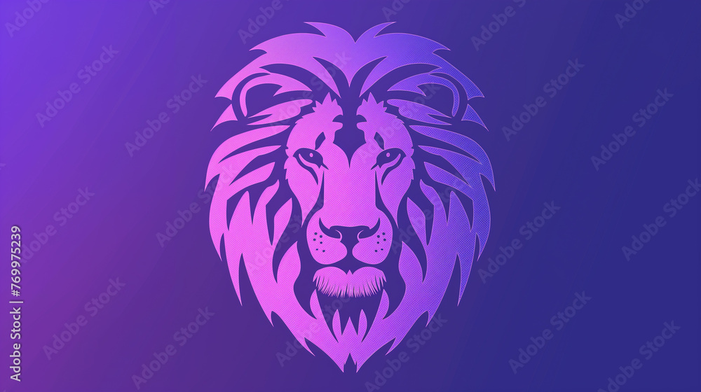 Leão cor roxo - Ilustração