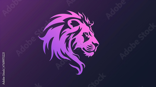 Leão cor roxo - Ilustração