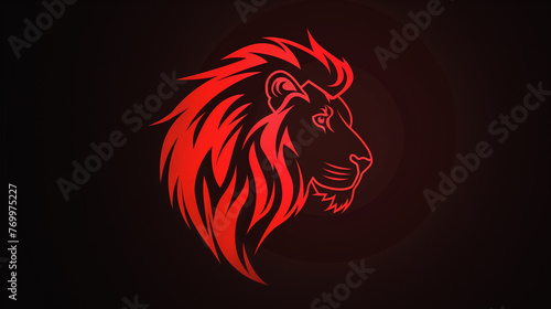 Leão cor vermelho - Ilustração photo