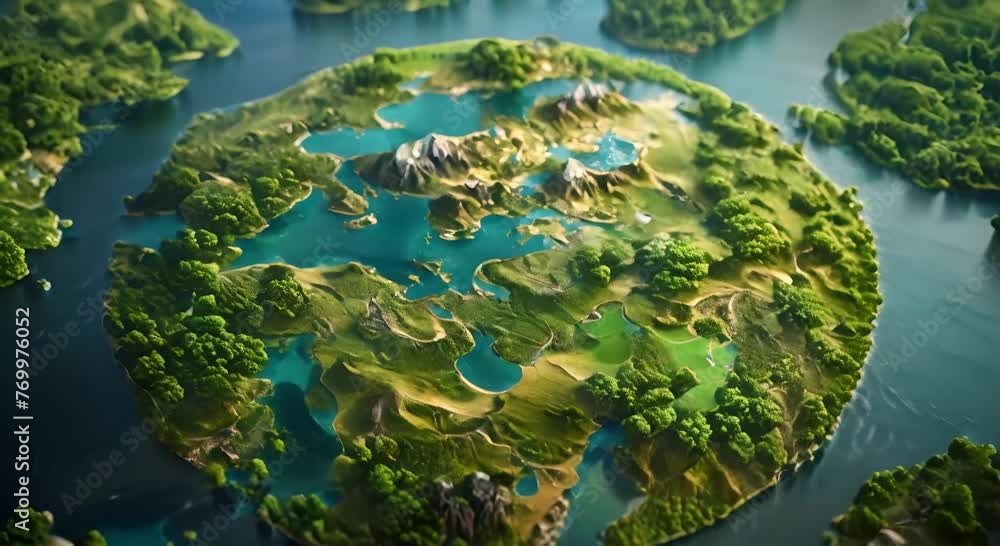 A digital globe showcasing areas of reforestation and conservation, a testament to positive climate change movements A digital globe showcasing areas of reforestation and conservation, a testament to positive climate change movements