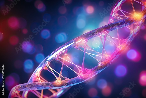 futuristic background with dna spiral, gene therapy concept © neirfy