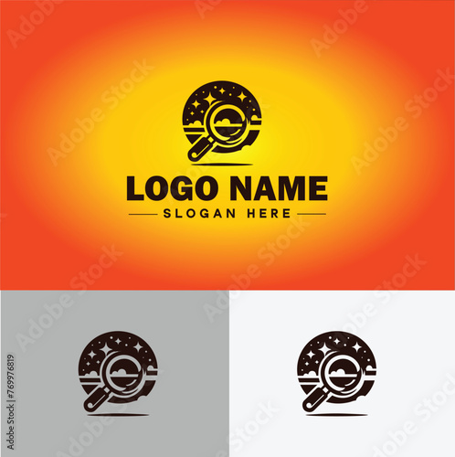 Magnifying Glass Search Zoom Find logo icon vector for business brand app icon people finder infinity searching logo template