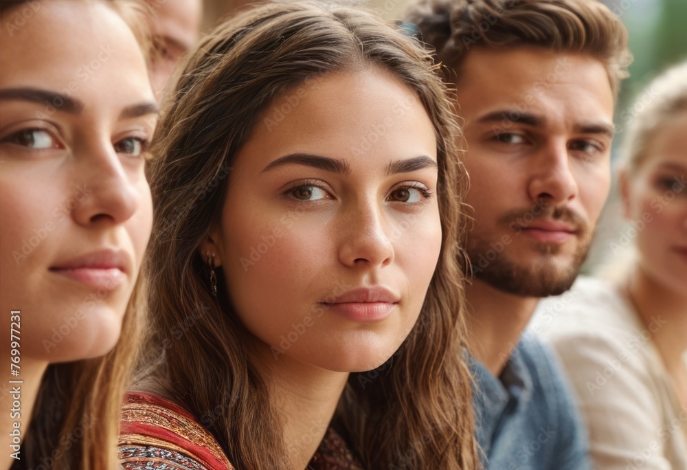 A study group of young adults concentrated on their educational materials in a collaborative setting.