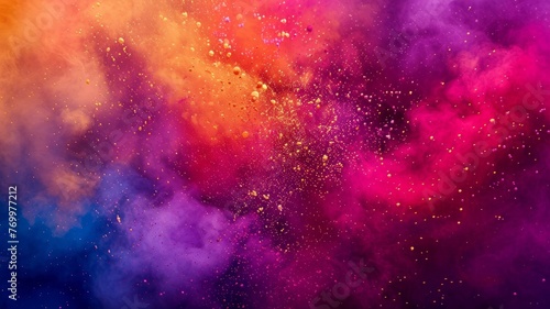 Abstract colorful background for Holi festival of colors in India. Holi color powder