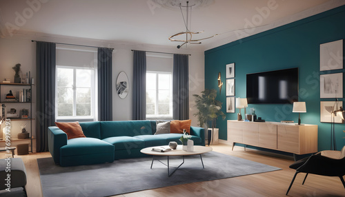 Scandinavian interior design of modern home living room 2