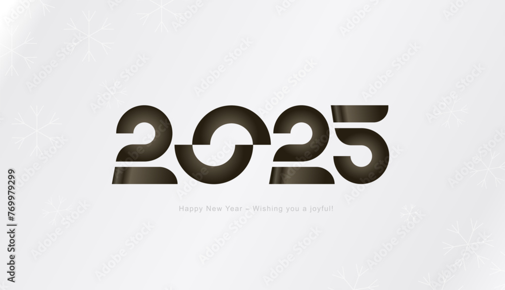 2025 Happy New Year letters banner. Design can use for, landing page, template, ui, web, mobile