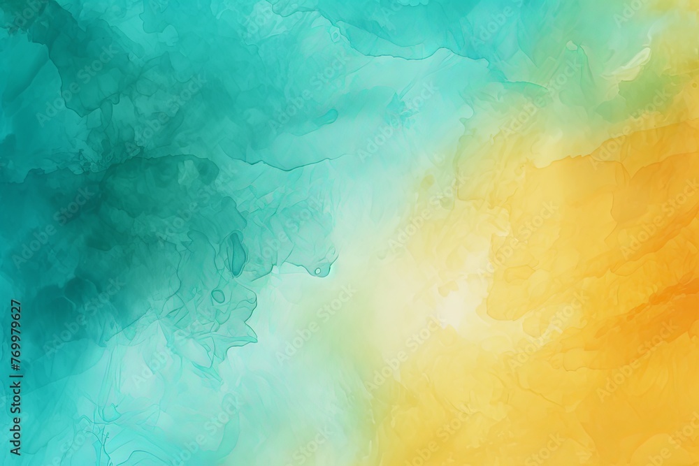 Amber Cyan Olive abstract watercolor paint background barely noticeable with liquid fluid texture for background, banner with copy space and blank text area 