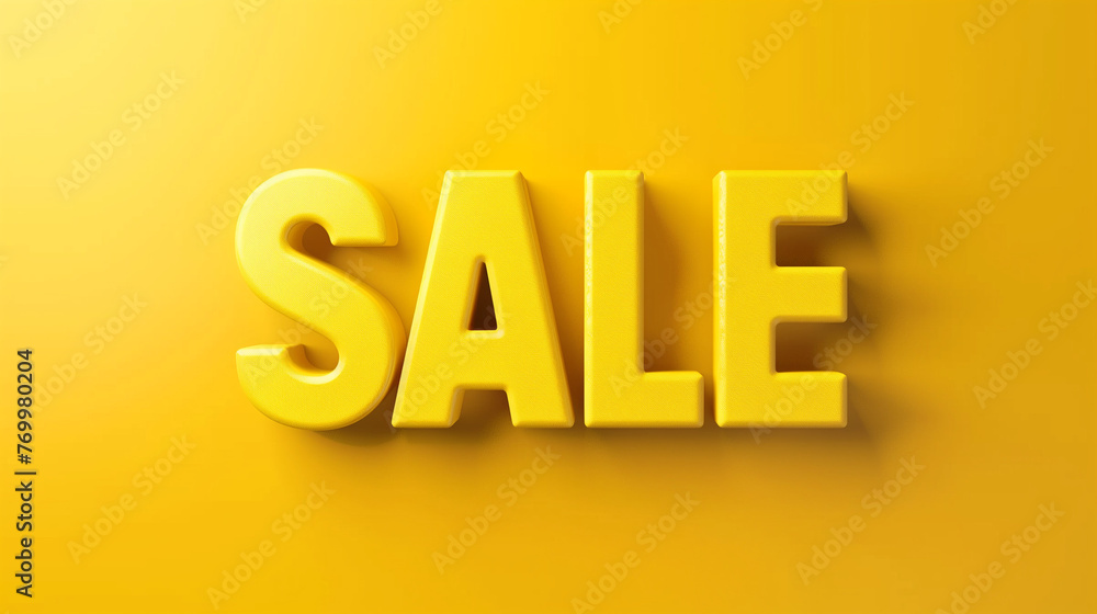 3D Sale Text in Yellow, Discount Promotion Symbol for Marketing and Shopping Concept, Business Offer Sign. 3D Sale Text in Yellow, Discount Promotion Symbol for Marketing and Shopping Concept, Business Offer Sign.