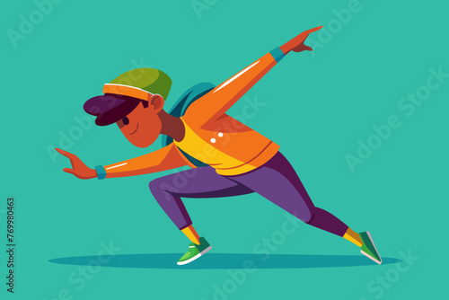 Dynamic and vibrant vector illustration of a male runner in motion. Perfect for sports, fitness themes, and projects requiring a modern, energetic aesthetic.