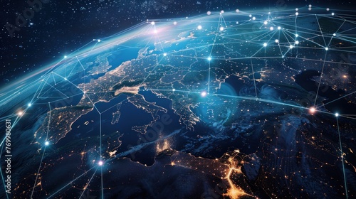 global network and connectivity on Earth