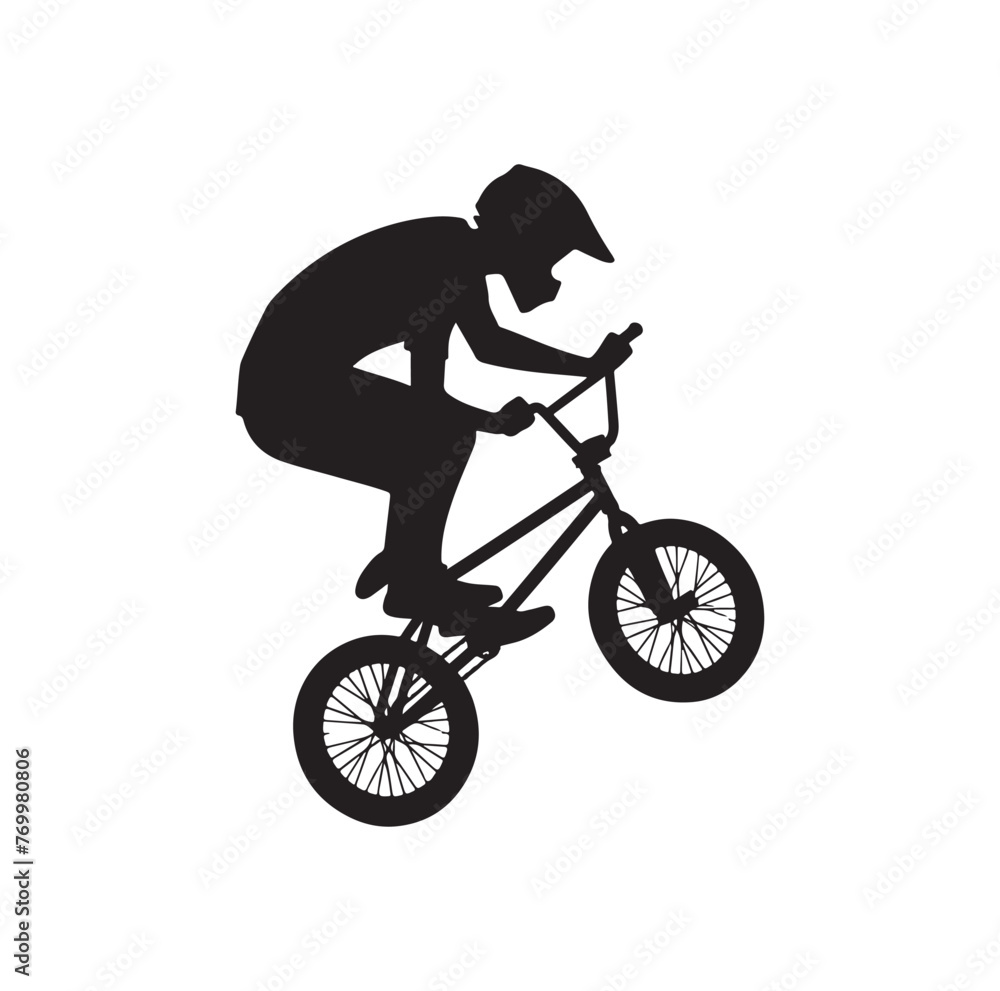 Professional bmx bicycle player silhouette. Vector illustration Professional bmx bicycle player silhouette. Vector illustration