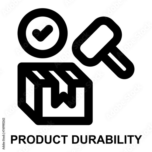 product durability, durable goods, durability testing, durability, durable, product, goods, package expanded outline style icon for web mobile app presentation printing