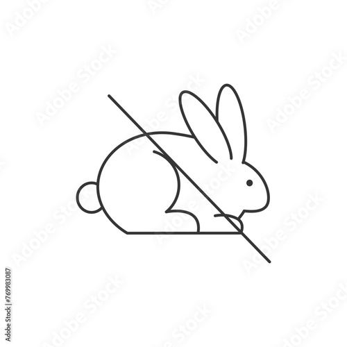 Cruelty free linear icon, conservation of flora and fauna editable stroke symbol, a not animals tested vector outline sign.