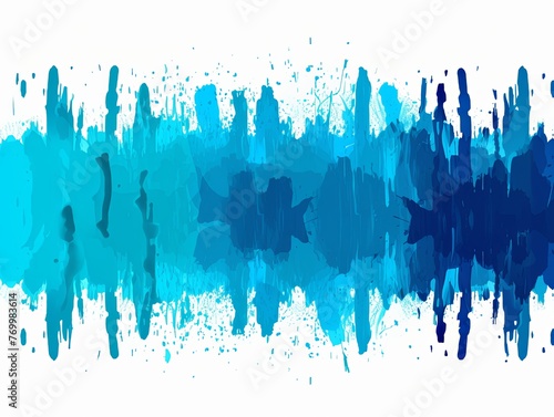 Blue gritty grunge vector brush stroke color halftone pattern