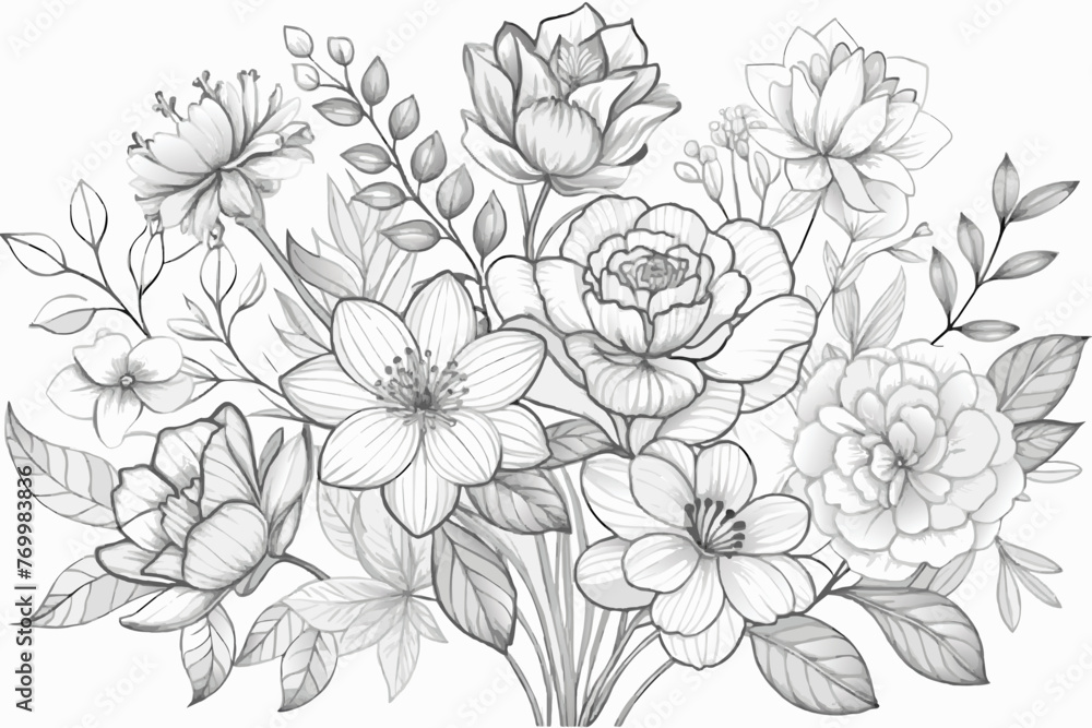 hand drawn flowers hand drawn flowers