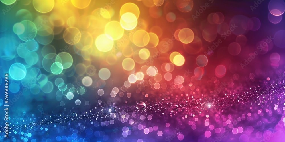 Colorful Background with bokeh defocused lights and stars, Ai Generated