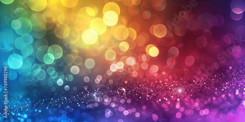 Colorful Background with bokeh defocused lights and stars, Ai Generated