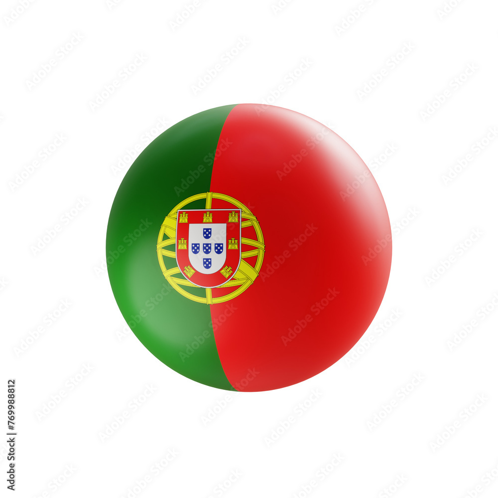 Portugal flag 3d sphere Portugal flag 3d sphere