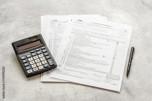 Tax forms 2024 with the calculator. Income Statement. Paying the tax rate © 9dreamstudio