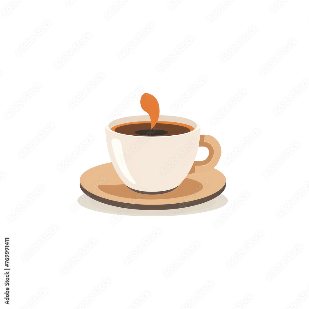 A Cup of Espresso in a minimalist style. The illustration is flat on a Transparent Background. For logos and advertising use A Cup of Espresso in a minimalist style. The illustration is flat on a Transparent Background. For logos and advertising use