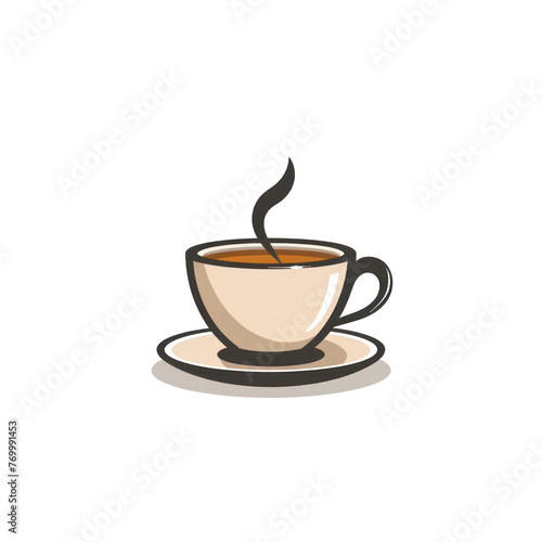 A Cup of Espresso in a minimalist style. The illustration is flat on a Transparent Background. For logos and advertising use