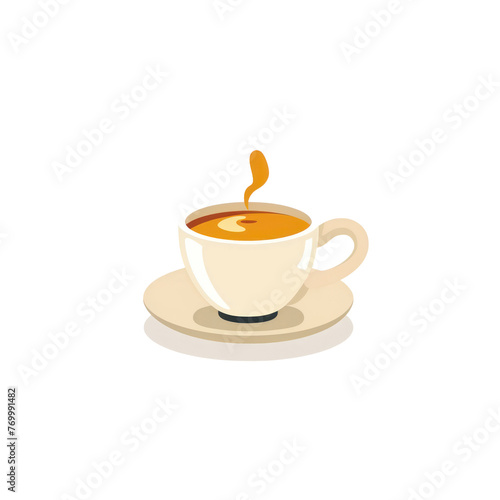 A Cup of Espresso in a minimalist style. The illustration is flat on a Transparent Background. For logos and advertising use