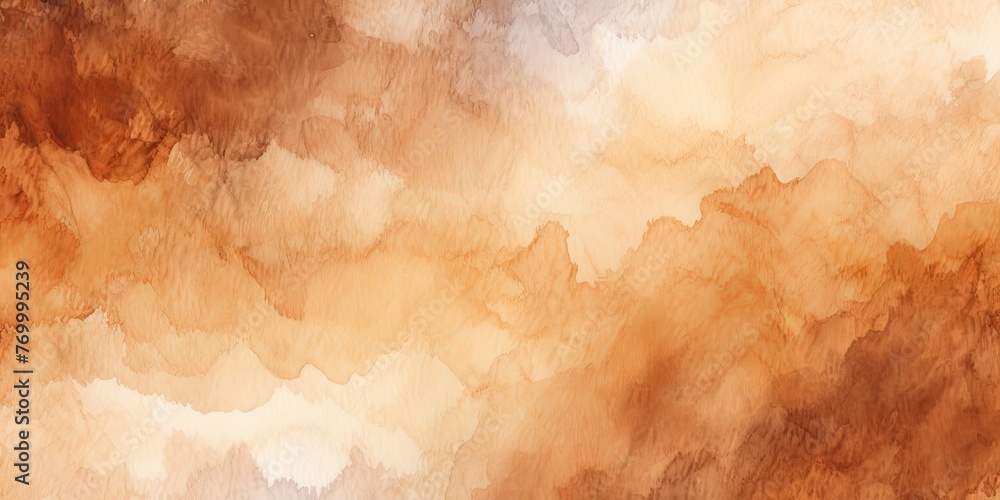 Brown abstract watercolor stain background pattern