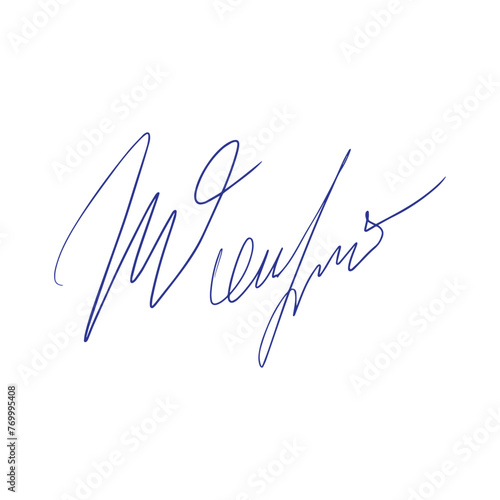 Fake autograph samples. Hand-drawn signatures, examples of documents, certificates and contracts with inked and handwritten lettering.